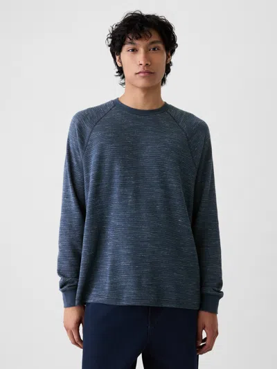 Gap Waffle-knit Raglan T-shirt In Blue