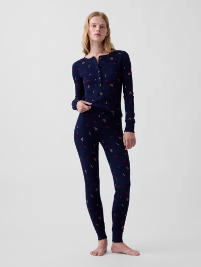 Gap Waffle Pj Leggings In Multi