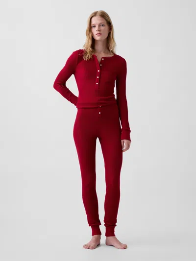 Gap Waffle Pj Leggings In Red