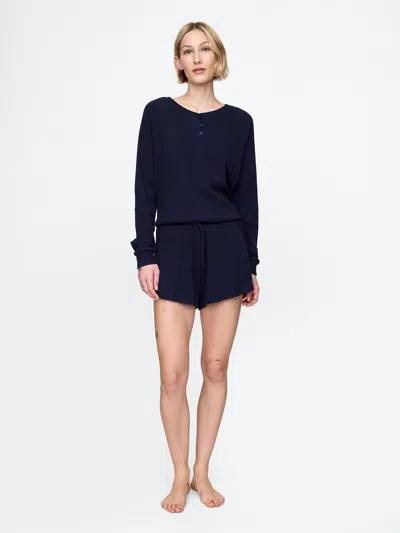 Gap Waffle Pj Shorts In Navy Blue