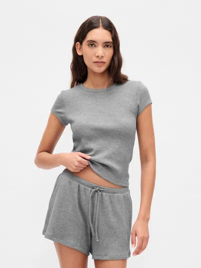 Gap Waffle Pj T-shirt In Gray
