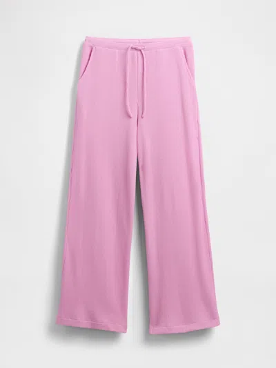 Gap Waffle Wide-leg Pj Pants In Black