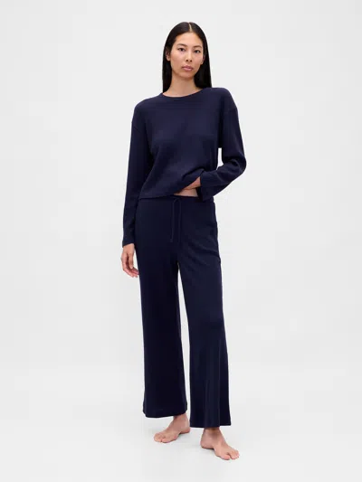 Gap Waffle Wide-leg Pj Pants In Blue