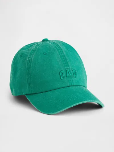 Gap Washed Logo Baseball Hat In Green