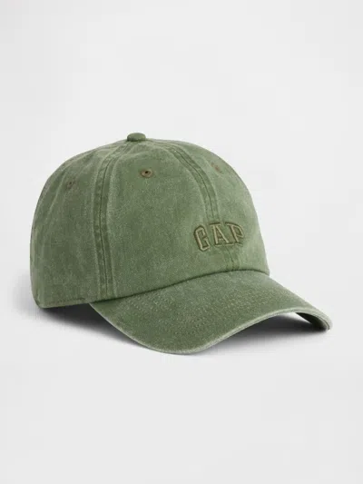 Gap Washed Logo Baseball Hat In Green