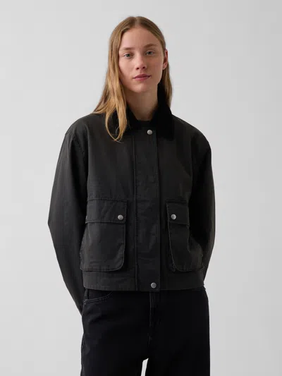 Gap Waxed Canvas Barn Jacket In Peat Brown