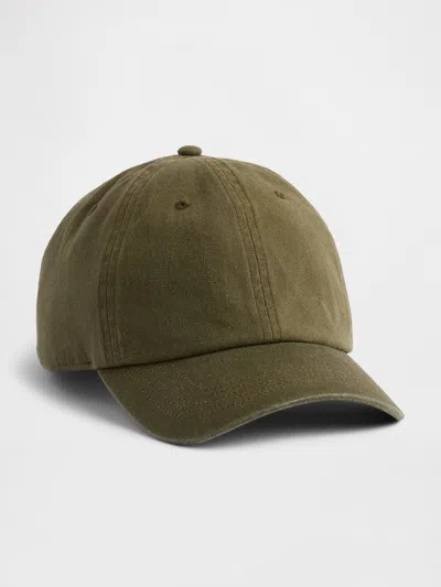 Gap Waxed Canvas Baseball Hat In Green