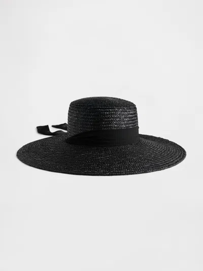 Gap Wide Brim Straw Hat In Basic Black