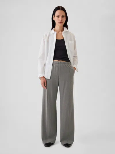 Gap Wide-leg Seamed Pull-on Pants In Grey
