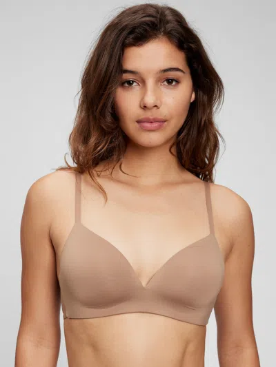 Gap Wireless T-shirt Bra In Clay Brown