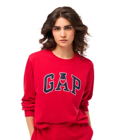 Gap Women's Crewneck Long Sleeve Top In Red