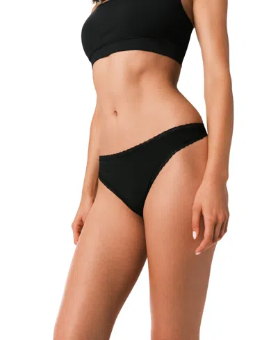 Gap Women's Lace Trim Thongs In Black