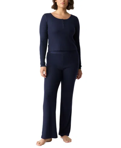 Gap Women's Long-sleeve Rib Top In Navy Uniform