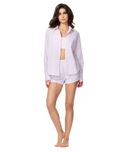 Gap Women's Poplin Notch Collar Long-sleeve Sleep Shirt In White