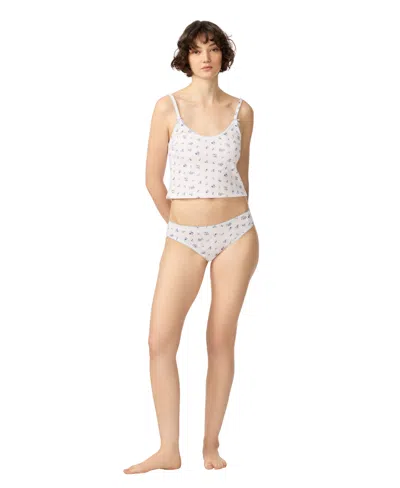 Gap Women's Printed Camisole Bikini Top And Bottom, 2-piece Set In White