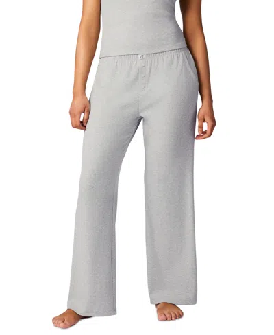 Gap Women's Ribbed Mid-rise Lounge Pajama Pants In Heather Grey