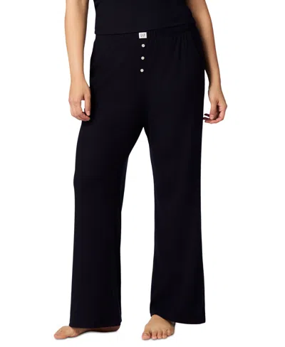 Gap Women's Ribbed Mid-rise Lounge Pajama Pants In Navy