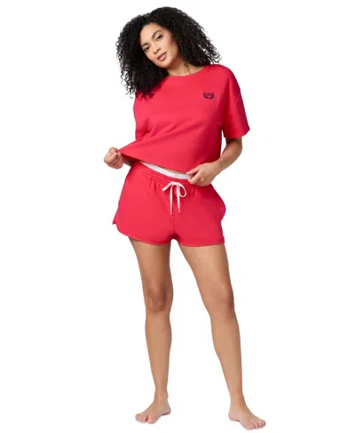 Gap Women's Short-sleeve French Terry Pajama Set In Red