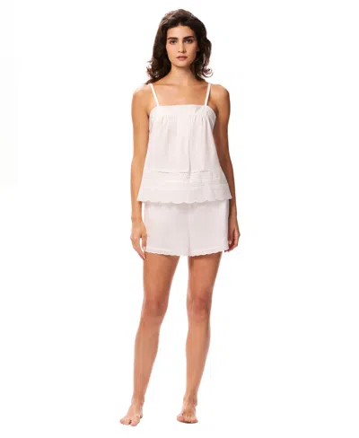 Gap Women's Square Neck Tank Top And Pull-on Shorts, 2-piece Set In White