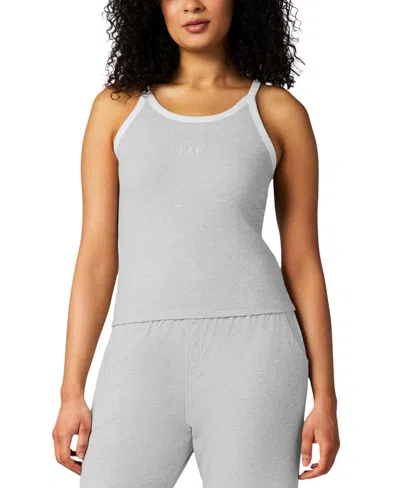 Gap Women's Striped Halter-neck Sleeveless Pajama Top In Heather Grey