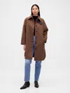 Gap Wool-blend Houndstooth Car Coat In Brown