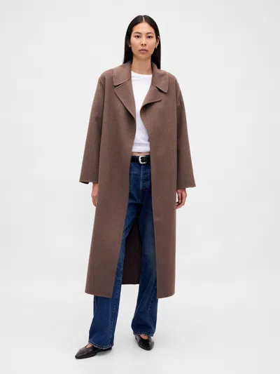 Gap Wool-blend Wrap Coat In Brown