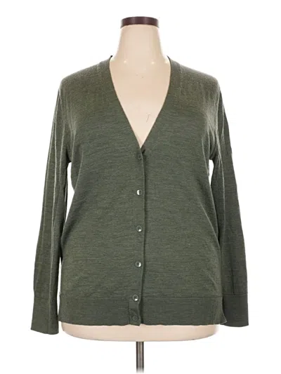 Pre-owned Gap Wool Cardigan Sweater In Green