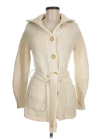 Pre-owned Gap Wool Cardigan Sweater In White