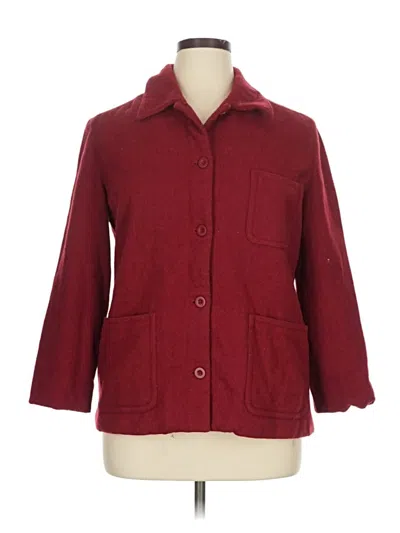 Pre-owned Gap Wool Coat In Burgundy