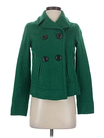 Pre-owned Gap Wool Coat In Green