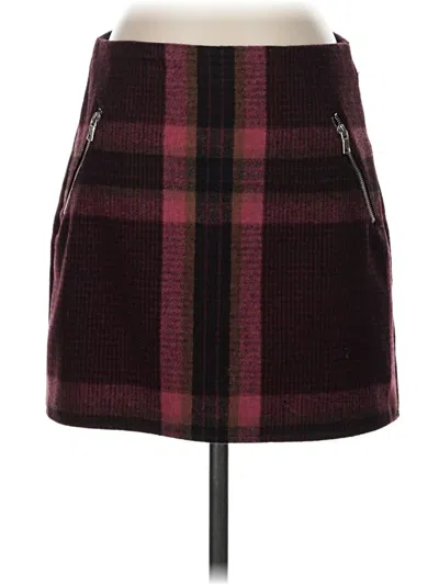 Pre-owned Gap Wool Skirt In Burgundy