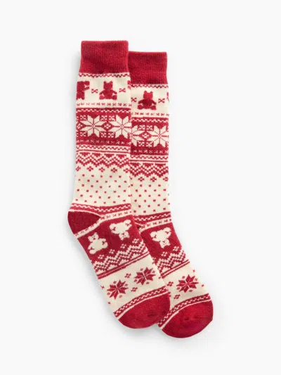 Gap Wool-blend Brannan Bear Fair Isle Crew Socks In Black