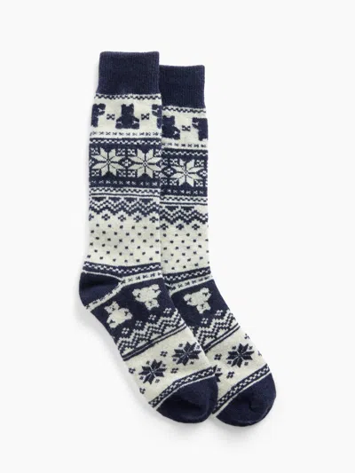 Gap Wool-blend Brannan Bear Fair Isle Crew Socks In Gold