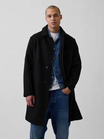 Gap Wool-blend Car Coat In Basic Black