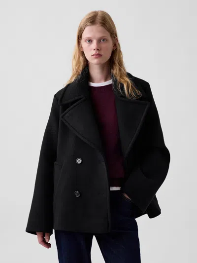 Gap Wool-blend Peacoat In Black
