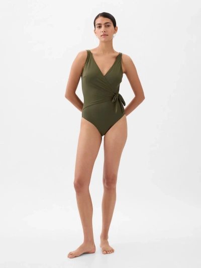 Gap Wrap Swimsuit In Olive Green