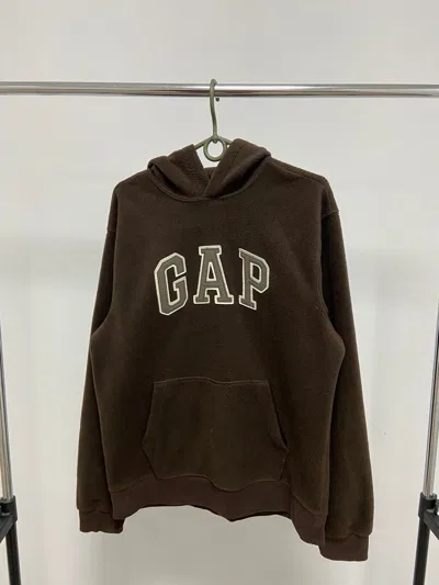 Pre-owned Gap X Hype Gap Hoodie Vintage Brown Hype Big Logo Spell Out Fleece
