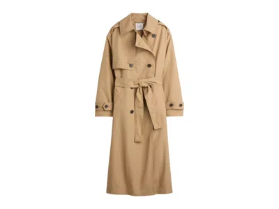 Pre-owned Gap X Sandy Liang Women's Bowback Trench Coat In Mojave Tan In Brown