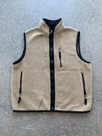 Pre-owned Gap X Vintage Essential Vintage Y2k Gap Fleece Vest Sherpa Teddy In Tan