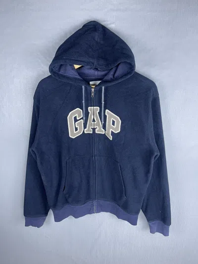 Pre-owned Gap X Vintage Gap Embroidery Spellout Hoodie In Navy