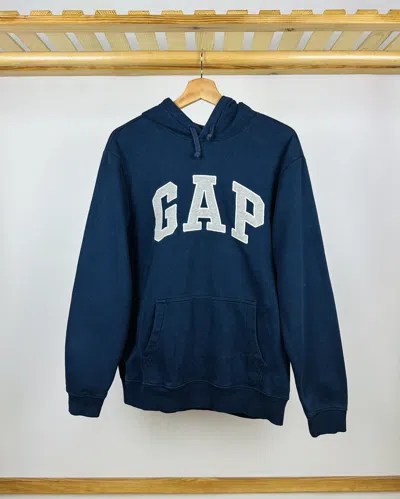 Pre-owned Gap X Vintage Gap Hoodie Big Logo Size M In Blue