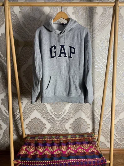 Pre-owned Gap X Vintage Gap Hoodie Yezzy Big Logo Very Japan Style Y2k In Grey