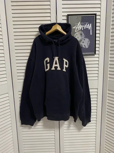 Pre-owned Gap X Vintage Hoodie Gap Big Knit Logo Style Yeezy Oversized In Blue