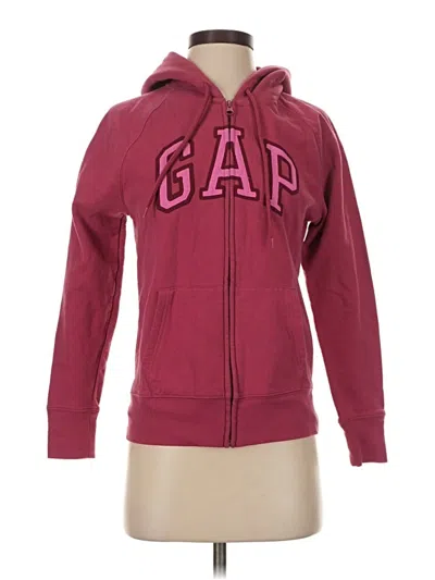 Pre-owned Gap Zip Up Hoodie In Burgundy