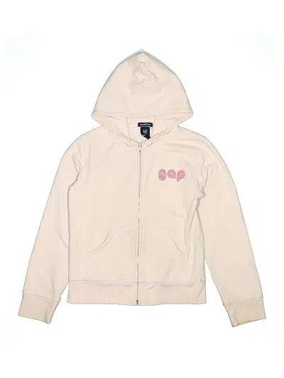 Pre-owned Gap Kids' Zip Up Hoodie In White