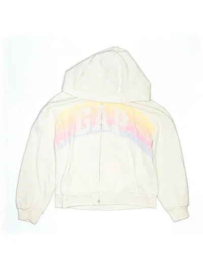 Pre-owned Gap Kids' Zip Up Hoodie In White