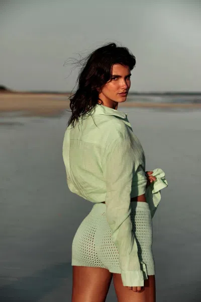 Gapaz Shorts Tricot Acqua In Green