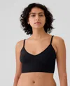 Gap Body Seamless V-neck Supersoft Bralette In Black