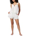 Gap Body Women's Cotton Short Eyelet Pajama Set In White
