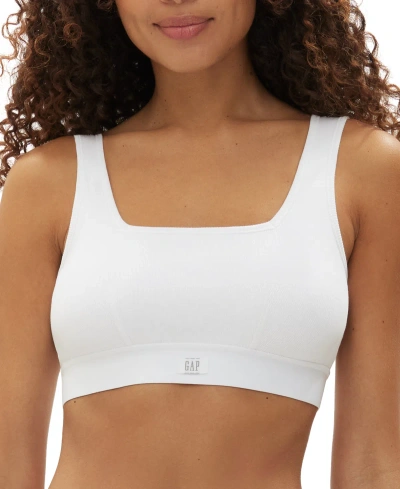 Gap Body Women's Logo Comfort Square-neck Bralette Gpw01052 In Optic Whit